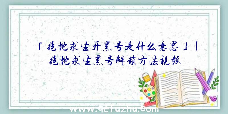 「绝地求生开黑号是什么意思」|绝地求生黑号解锁方法视频